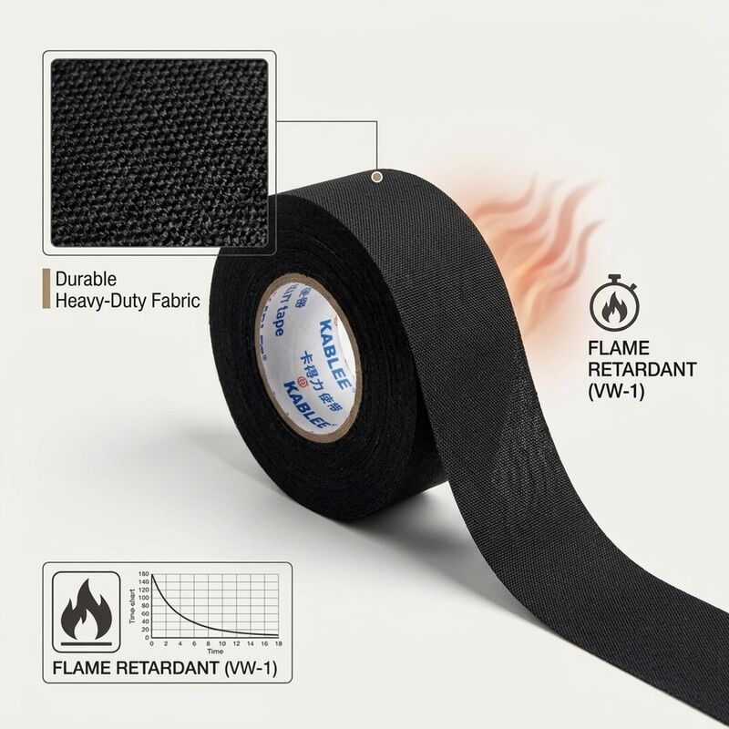 Heavy Duty Cloth Wire Harness Tape 25mm x 25m Anti Abrasion Automotive Wiring Loom Protection