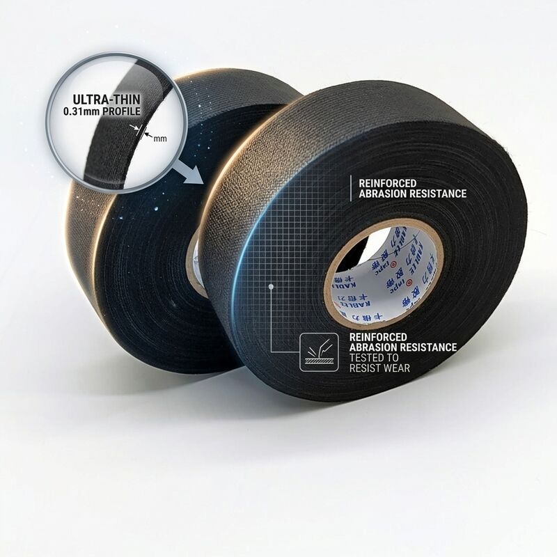 0.31mm Thin Fleece Wiring Harness Tape 15m Short Roll Noise Damping Abrasion Resistance Hand Tearable